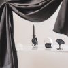 Kaarshouder - Pommeren - Polyresin -Zwart- 11,7x5,5x12cm - Afbeelding 6