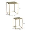 Alanza Bijzettafel Buiten - Set van 2 - L38 x B38 x H48 cm - Metaal - Groen - Afbeelding 5