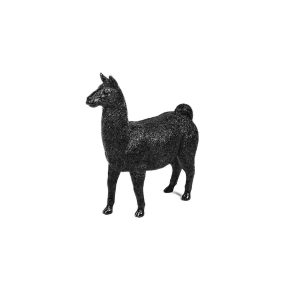 Ornament - Lama - Polyresin - Zwart - 19x7,5x22,5cm