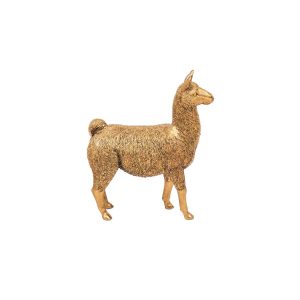 Ornament - Lama - Polyresin - Goud - 19x7,5x22,5cm