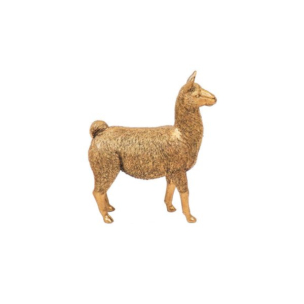 Ornament - Lama - Polyresin - Goud - 19x7,5x22,5cm