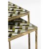 Alanza Bijzettafel Buiten - Set van 2 - L38 x B38 x H48 cm - Metaal - Groen - Afbeelding 3