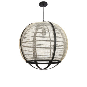 Pella Hanglamp - H44 x Ø45 cm - Linnen - Off White