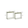 Bologna Bijzettafel Buiten - Set van 2 - L78 x B24 x H68 cm - Metaal - Groen - Afbeelding 4