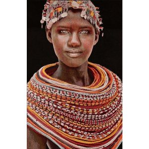 Gobelin geweven wandtapijt 120/180 Samburu Girl Zwart WH1764 Uitgerekt
