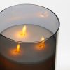 LED Kaars - H20 x Ø15 cm - Glas/Wax - Grijs - Afbeelding 2