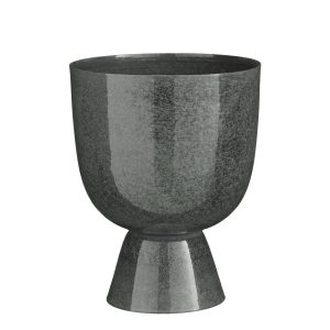 James Bloempot op Standaard - H28 x Ø22 cm - Metaal - Grijs