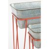 Stanly Bloempot op Standaard - Set van 2 - L42 x B21 x H46 - Metaal - Perzik - Afbeelding 3