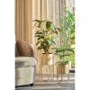 Donau Bloempot op Standaard - Set van 2 - Metaal - H45 x Ø23 cm - Lichtgeel, Goud - Afbeelding 6