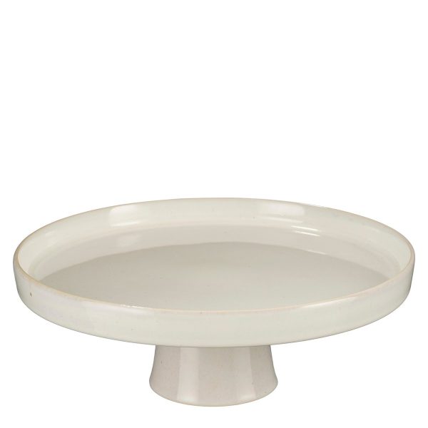 Racco Taartplateau - H11 x Ø28 cm - Steengoed - Off White