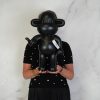 Ornament - hang losse aap beeldje 'de legende' - polyresin - zwart - 33x21x50cm - Afbeelding 2