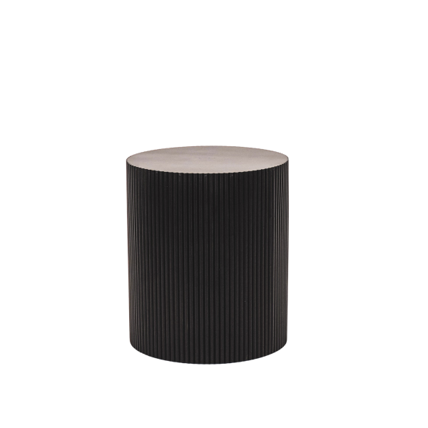 Bijzettafel - cilinder- MDF - zwart - 39x45cm