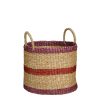 Mand - Set van 3 - H29 x Ø32 cm - Bruin, Rood, Groen, Roze - Afbeelding 4