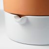 Venna Bloempot met Bewateringssysteem - H21 x Ø24 cm - Terracotta - Wit - Afbeelding 3