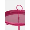 Aston Bijzettafel met Afneembaar Dienblad - H42 x Ø31 cm - Metaal - Fuchsia - Afbeelding 2
