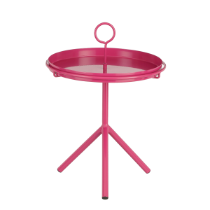 Aston Bijzettafel met Afneembaar Dienblad - H42 x Ø31 cm - Metaal - Fuchsia