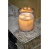 LED Kaars - H20 x Ø15 cm - Glas/Wax - Grijs - Afbeelding 4