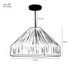 Elisa Hanglamp - H18 x Ø30 cm - Raffia - Lichtbruin - Afbeelding 5
