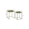 Bologna Bijzettafel Buiten - Set van 2 - L38 x B38 x H48 cm - Metaal - Groen - Afbeelding 5