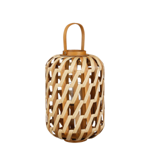Helios Windlicht - H49 x Ø31 cm - Gerecycled Polyester - Bruin