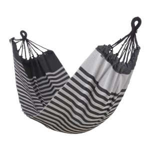 Mica Decorations Hangmat - L230 x B120 cm - Zwart gestreept