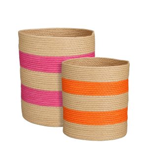 Nacho Mand - Set van 2 - H34 x Ø29 - FSC Mix - Donkerroze, Oranje