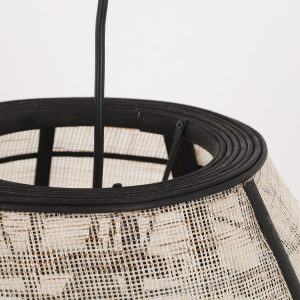 Pella Hanglamp - H58 x Ø33 cm - Linnen - Off-white
