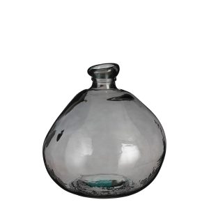 Pinto Vaas - H33 x Ø33 cm - Gerecycled Glas - Antraciet