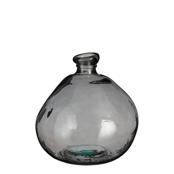 Pinto Vaas - H33 x Ø33 cm - Gerecycled Glas - Antraciet