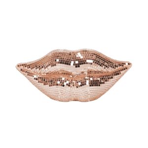 Ornament - Disco Lip - Glas - Roségoud- 29x10x13,5 cm