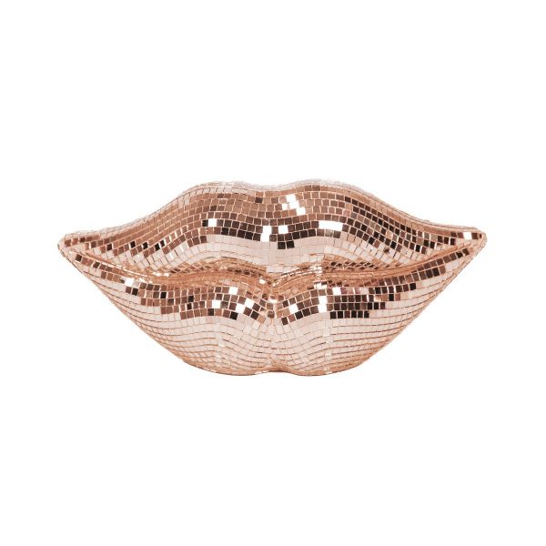 Ornament - Disco Lip - Glas - Roségoud- 29x10x13,5 cm