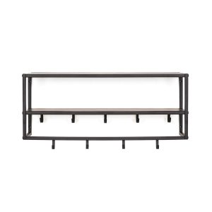 Kapstok - Planken - Metaal - Zwart - 73x21x29,5cm