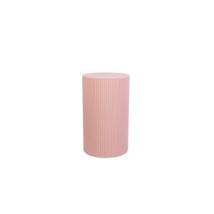 Bijzettafel / pilaar -cilinder - MDF - lichtroze -30x54cm