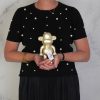 Ornament - aap -beeldje 'de legende'- polyresin - goud - 11x7x19cm - Afbeelding 4