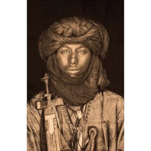 Gobelin geweven wandtapijt 80/120 Dawo Fulani stam WH1955 Uitgerekt