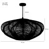 Kanti Hanglamp - H20 x Ø41 cm - Metaal - Zwart - Afbeelding 3
