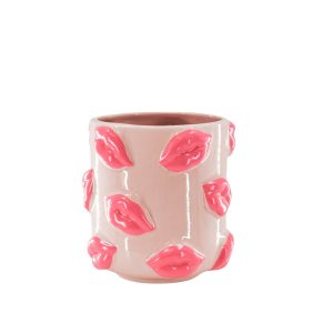 Pot - Kisses - Keramiek - Roze - 17,5x17,5x17,5cm
