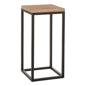 Oskar Plantentafel - L30 x B30 x H62 cm - Hout, Metaal - Zwart