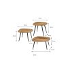 Jailey Bijzettafel - Set van 3 - L62 x B52 x H34 cm - Gerecycled Hout - Bruin - Afbeelding 2