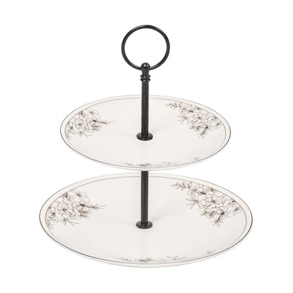 Etagere - Bloemen - Newbone China - 2 lagen