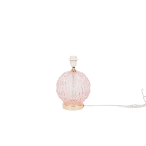 Tafellamp - Kristallen Bol - Glas - Roze - 19x19x20cm