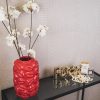Vaas - Kusjes - Keramiek - Rood - 17x17x27cm - Afbeelding 4
