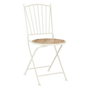 Odile Bistrostoel - L40 x B52 x H89 cm - Metaal - Bruin, Wit